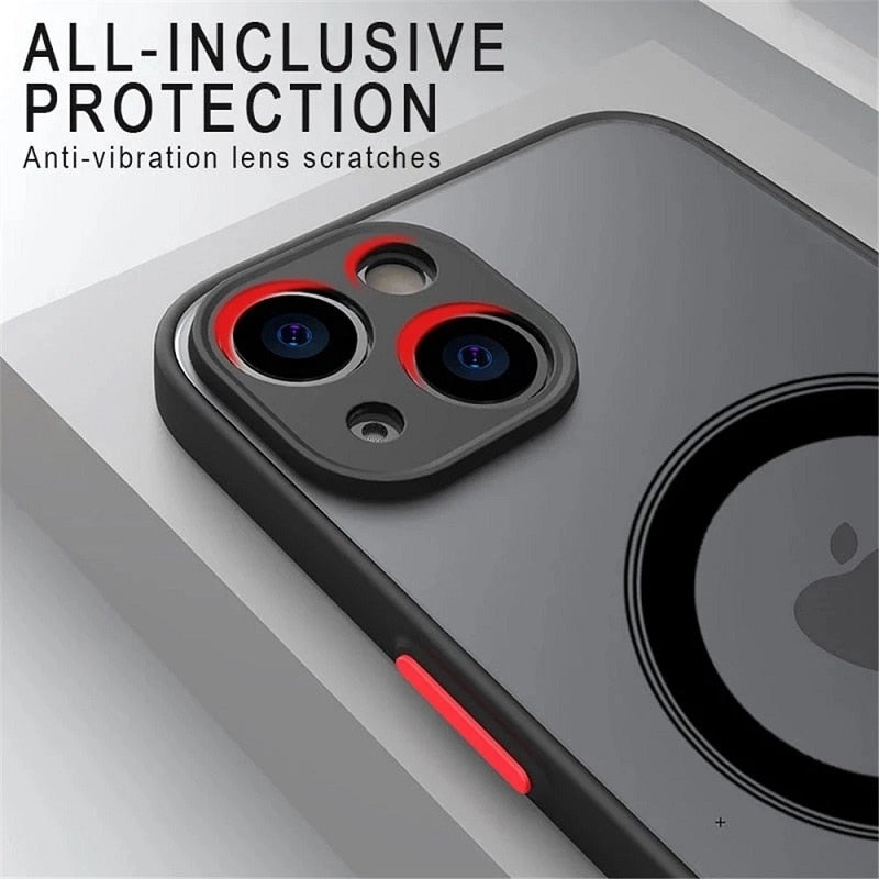 Luxury MagSafe Shockproof Armour Matte Case for iPhone