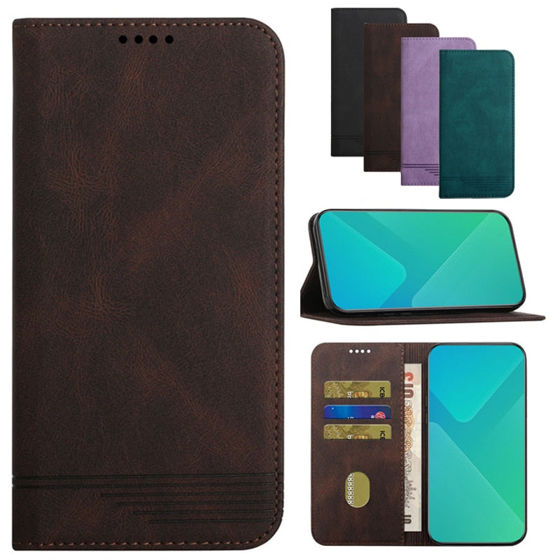 Luxury PU Leather Premium Wallet Flip Cases for Google Pixel