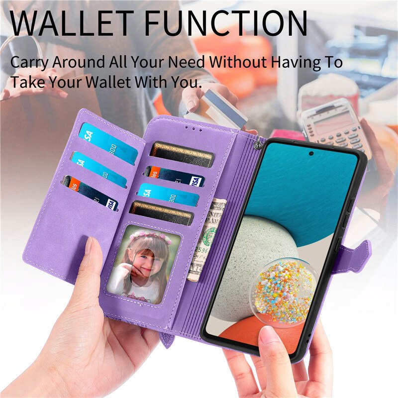 Luxury PU Leather Classy Wallet Flip Case for Samsung Galaxy Smartphones