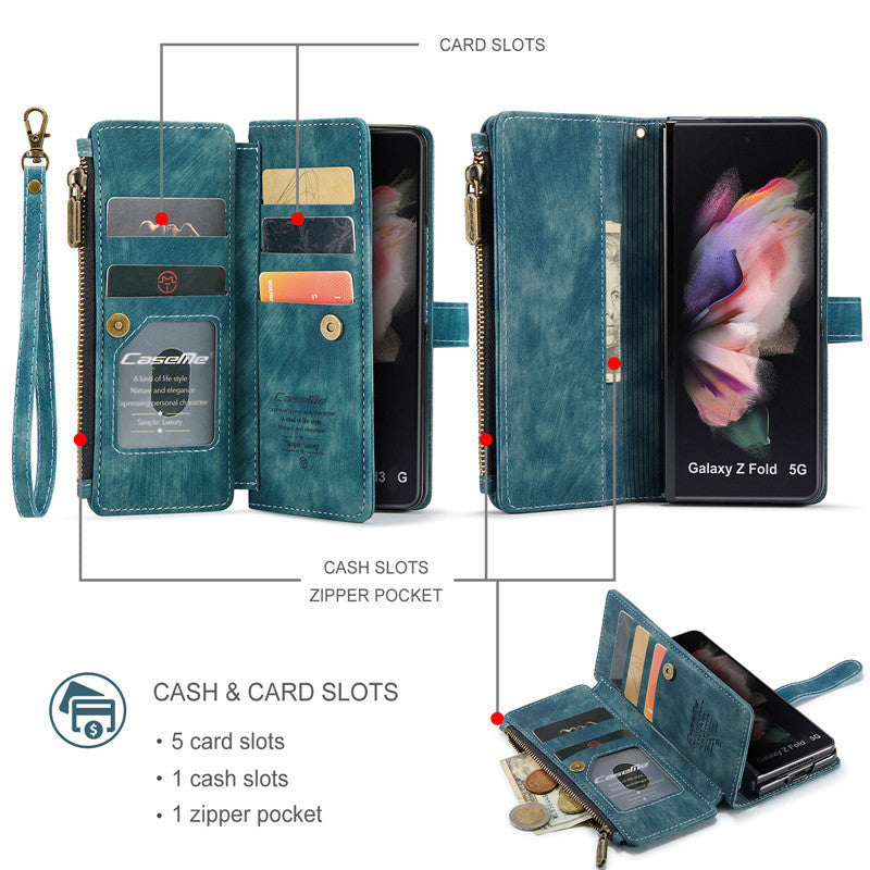 Luxury PU Leather Versatile Wallet Flip Case for Samsung Galaxy Z Fold 4 5G