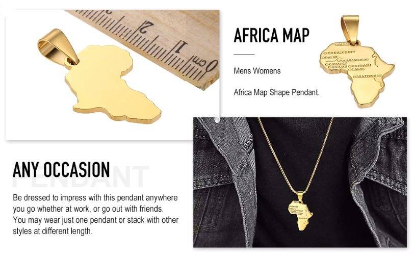 Gorgeous Africa Map Pendant Necklace