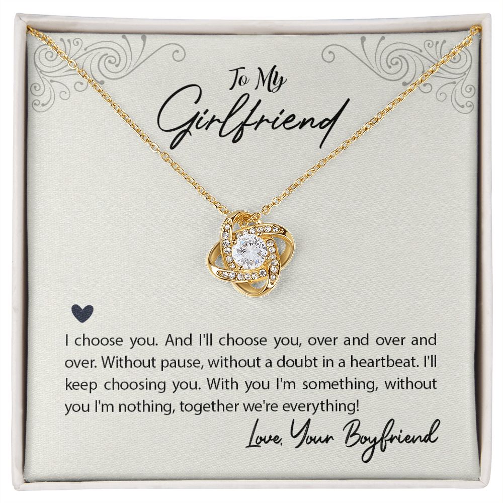 Gorgeous Premium Love Knot Necklace: To My Girlfriend