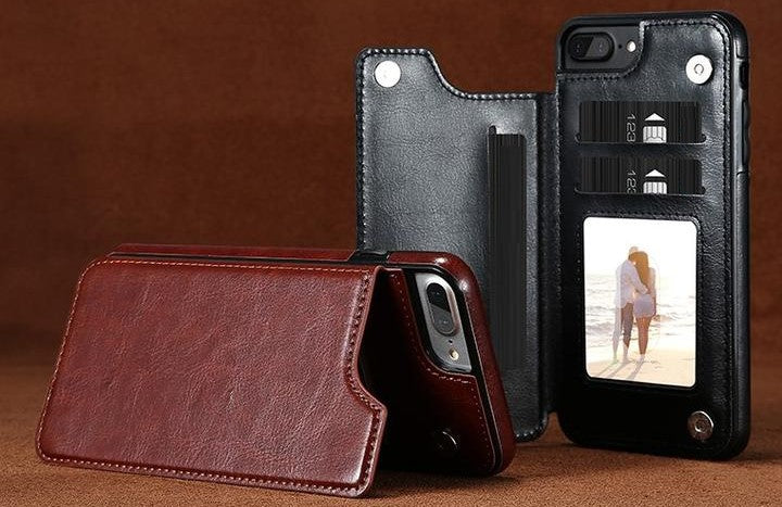 Classic PU Leather Wallet Case for iPhone