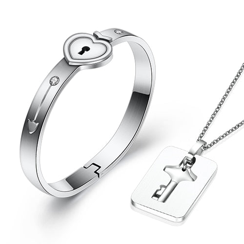Heart Lock Bracelet & Key Necklace – Shopicado