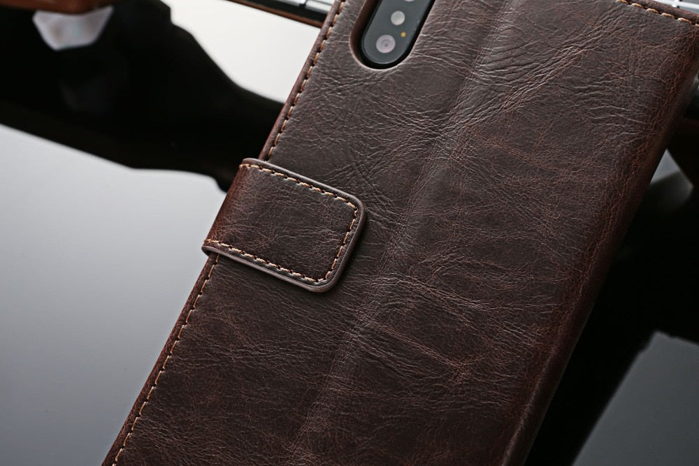 Versatile PU Leather Wallet Flip Case for iPhone