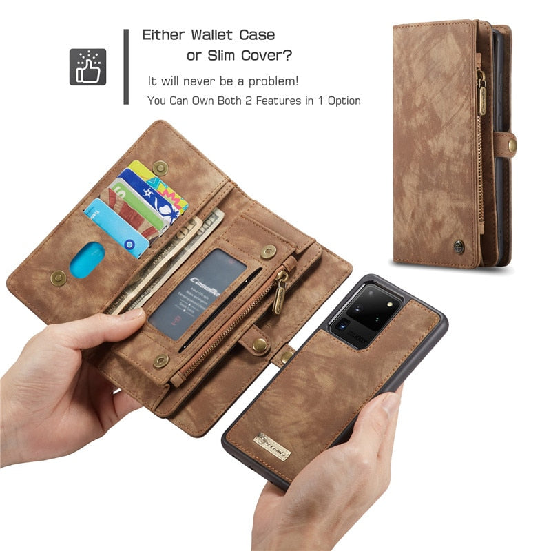Luxury PU Leather Multi-functional Wallet Flip Case for Samsung Galaxy Smartphones