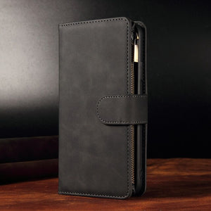 Premium PU Leather Wallet Flip Case for iPhone