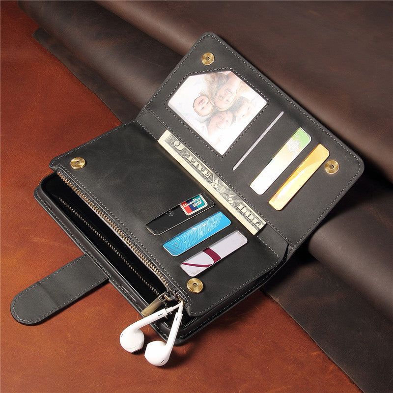 Premium PU Leather Wallet Flip Case for iPhone