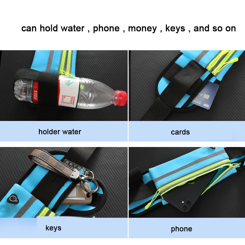 Adjustable Premium Running Belt with Water Bottle Holder