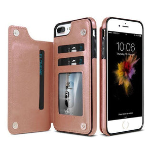 Classic PU Leather Wallet Case for iPhone